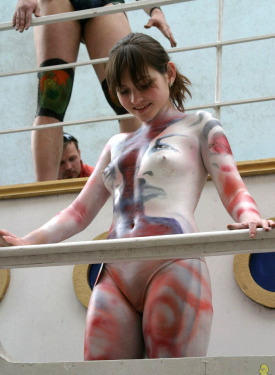 Body art nude busties