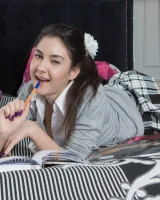 We Are Hairy - 03-Pavla_GreyBlouseStripedBed_003