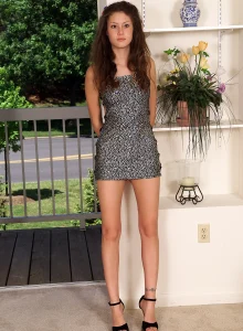 Amazing puffy nipples teen in sexy dress