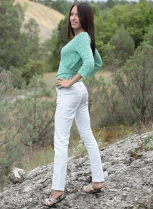 Exciting brunette outdoor